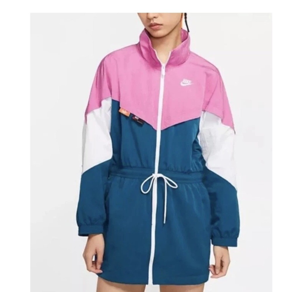 Nike Sportswear Windrunner‎ Jacket Full Zip Pink Blue White Womens